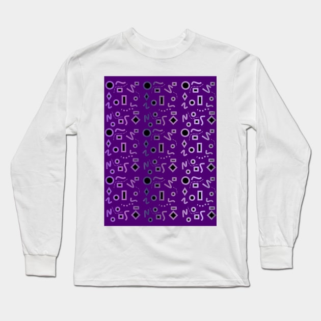 MOD Purple Geometrical Designs Long Sleeve T-Shirt by SartorisArt1